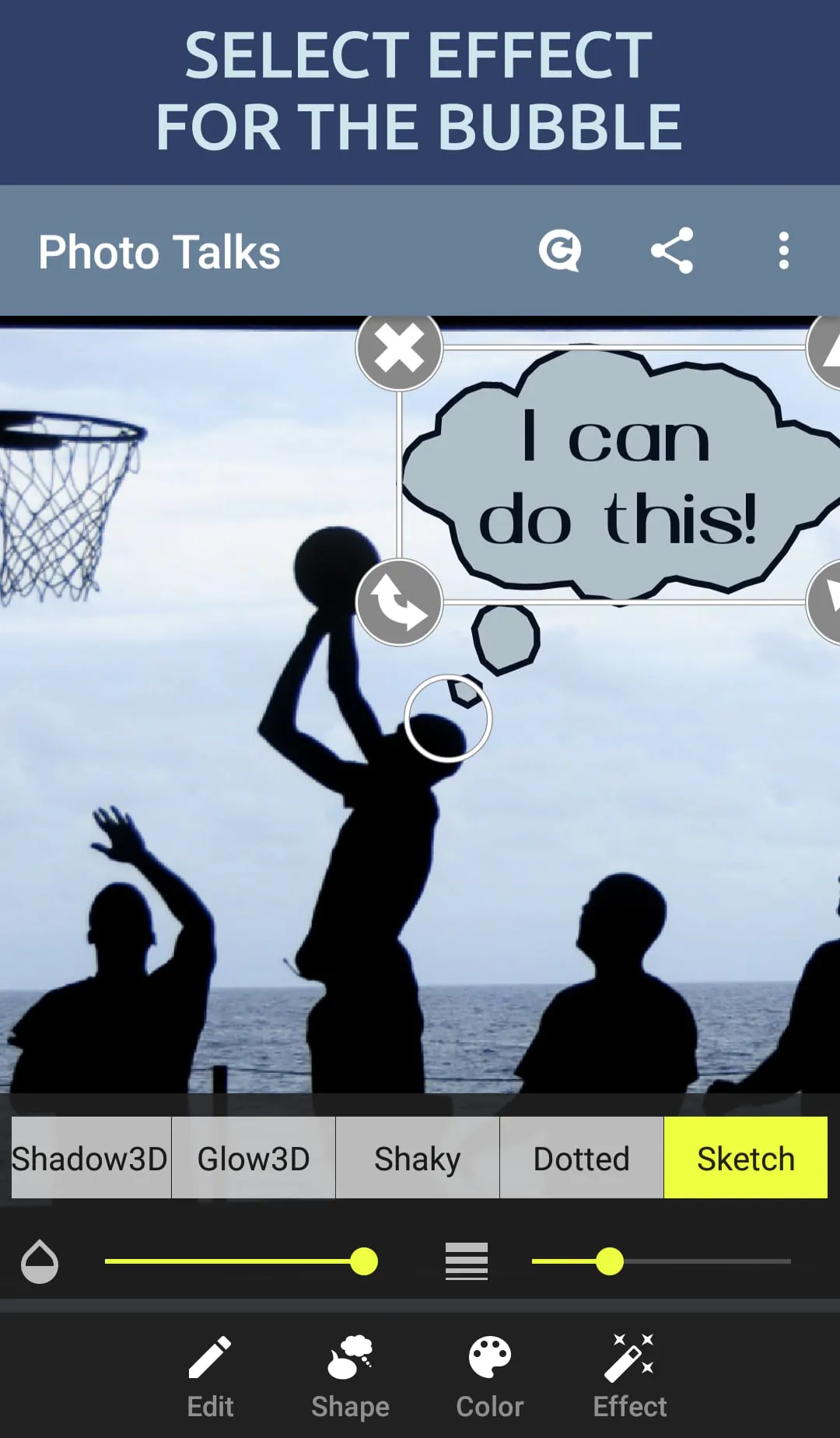 Photo talks: speech bubbles