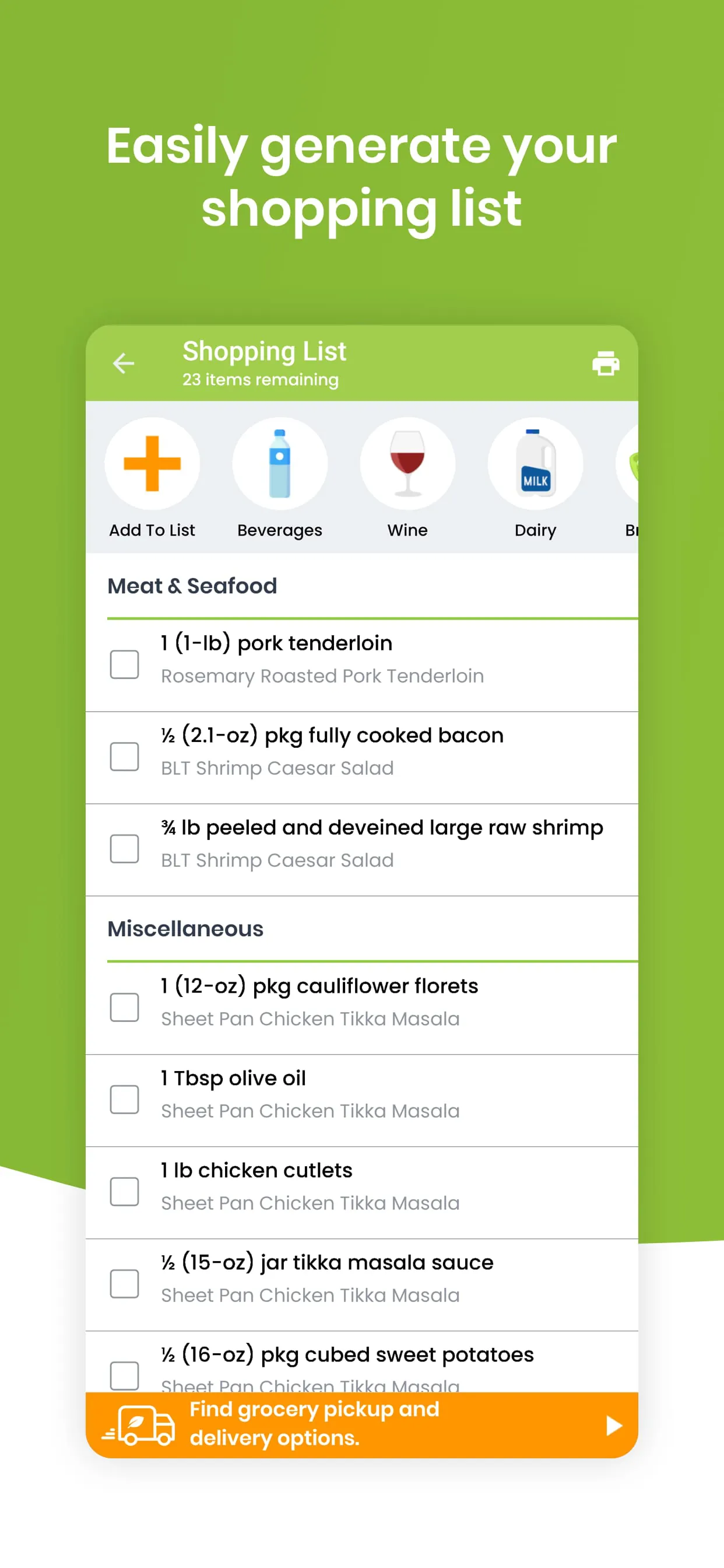 eMeals - Meal Planning Recipes