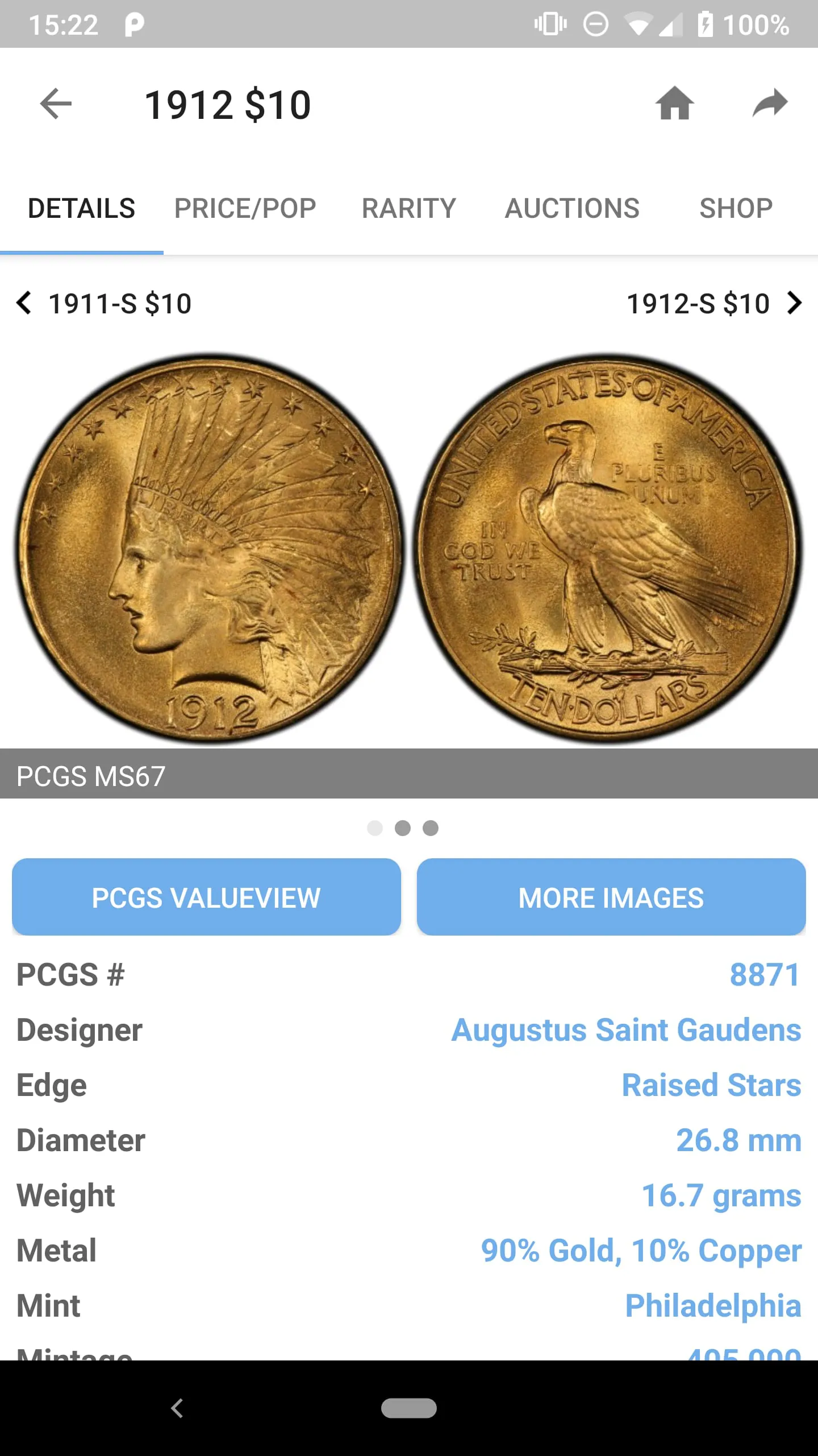 PCGS CoinFacts - U.S. Coin Val